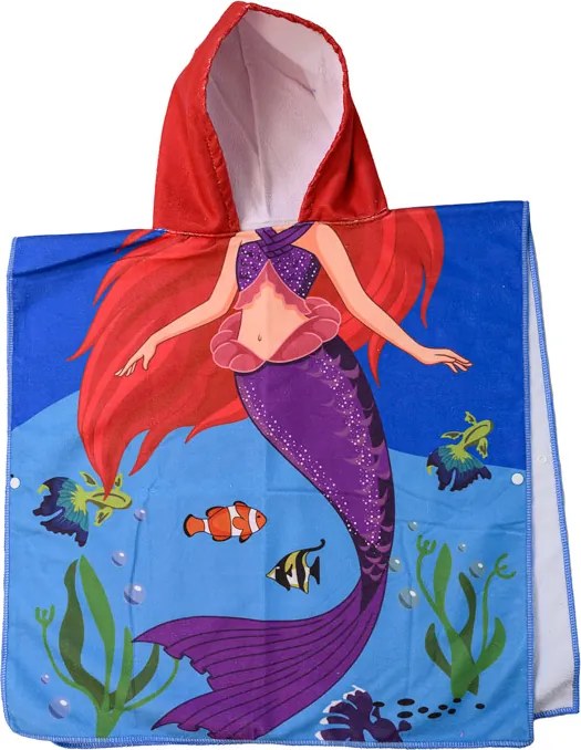 Poncho pentru copii MERMAID AND FISH 60 x 90 cm Dimensiune: 60 x 90 cm