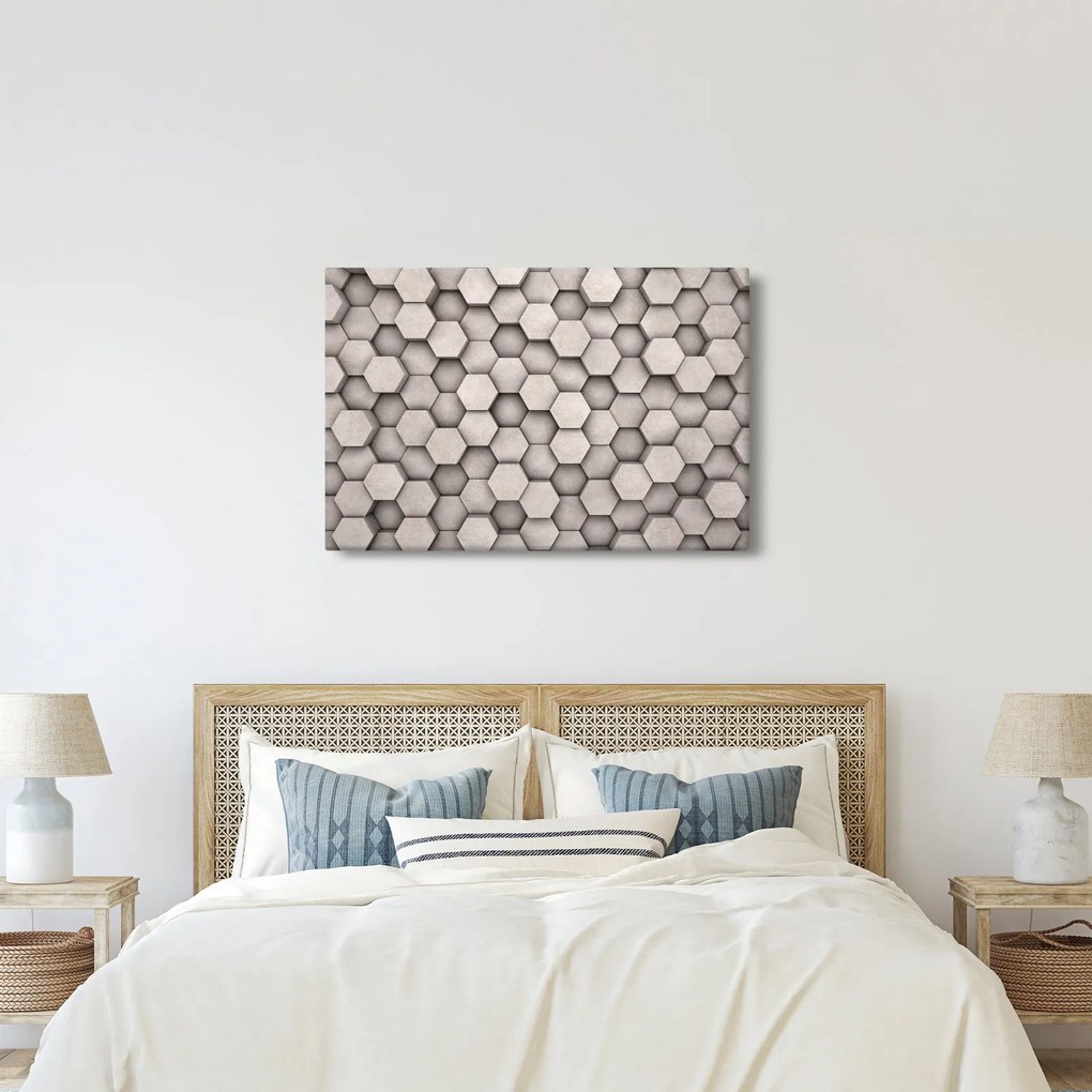 Tablou - Hexagoane design beton (90x60 cm)