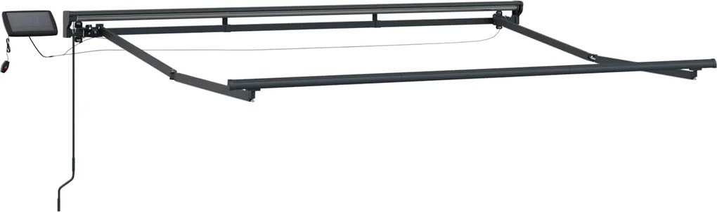 vidaXL Cadru manual de marchiză cu LED-uri Antracit 2,5 x 2 m Aluminiu