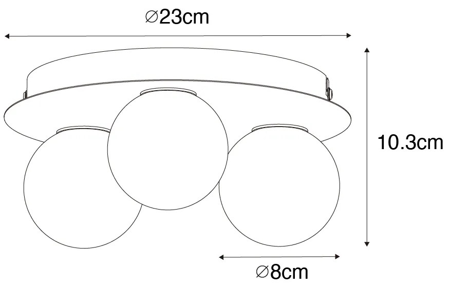 Plafoniera moderna pentru baie din otel cu 3 lumini - Cederic