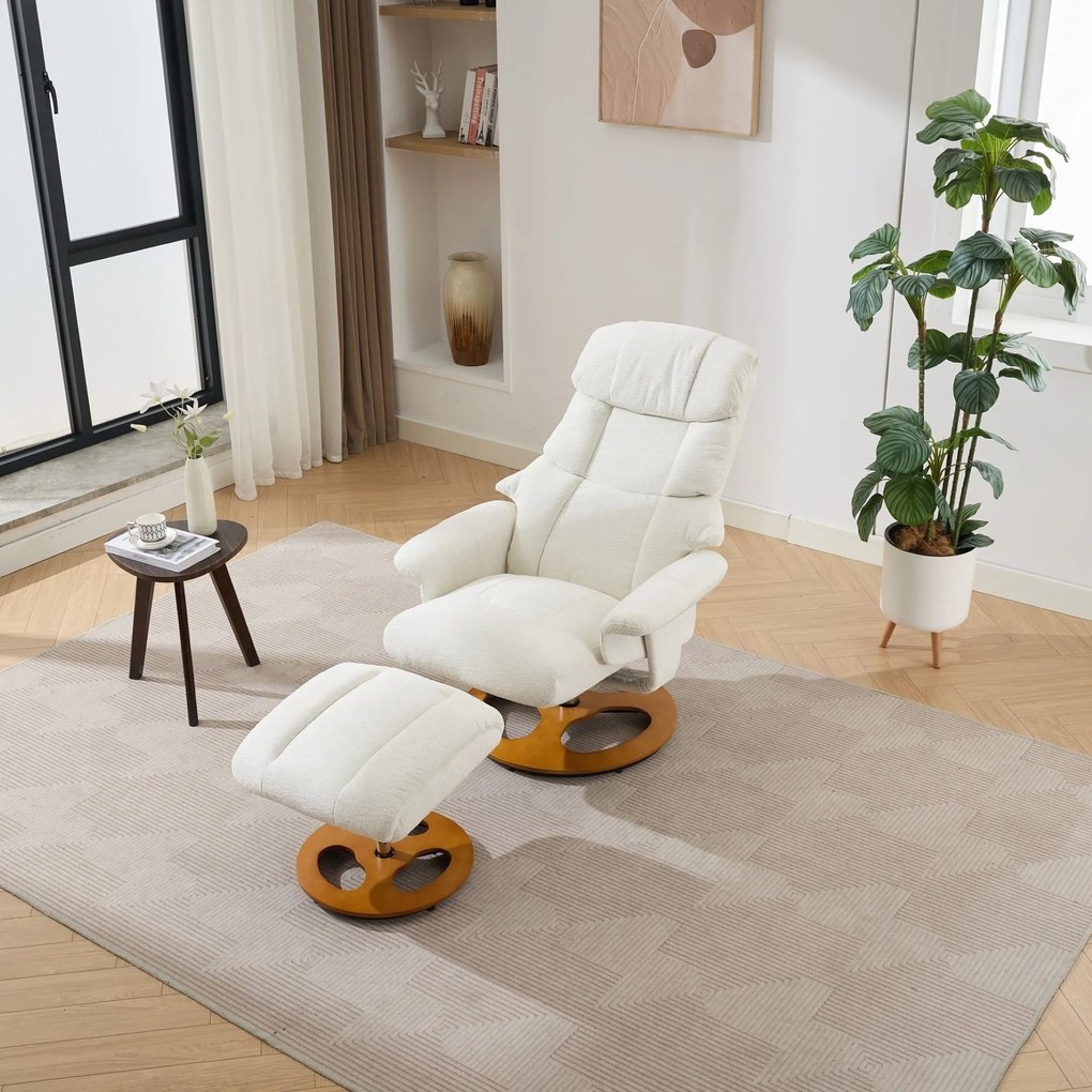 Fotoliu confortabil de relaxare cu funcție de masaj și încălzire, Alb | Aosom Romania