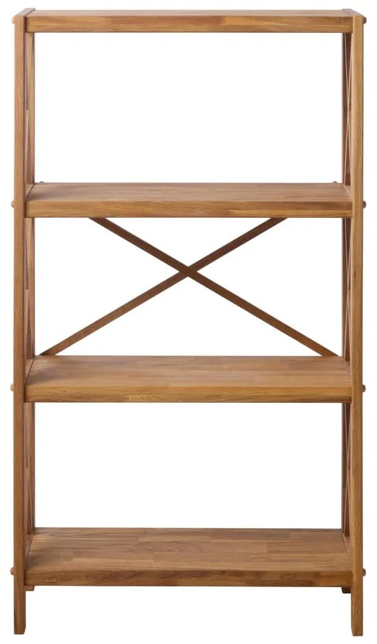 Etajeră în culoare naturală din lemn de stejar 70x124 cm X-Shelf – Unique Furniture