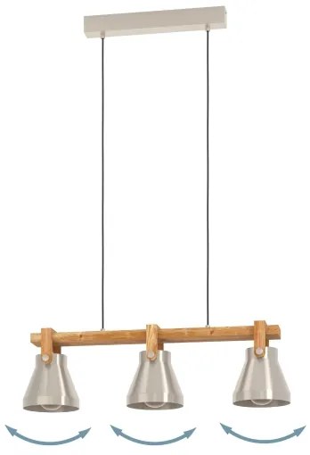 Lustră pe cablu CAWTON Eglo 43952 3xE27/40W/230V