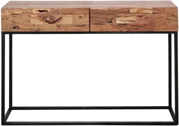 Masa tip consola Easterling, lemn/metal, neagra/maro, 76 x 110 x 35 cm