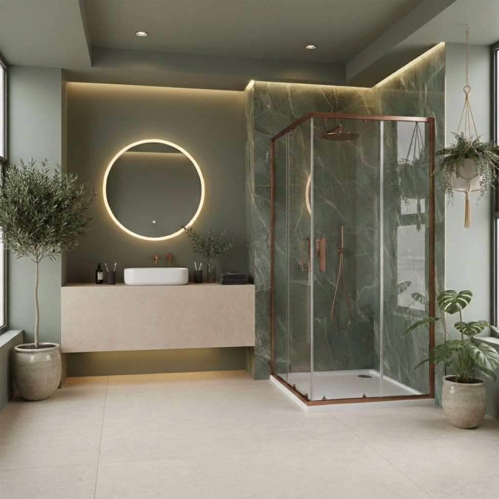 Cabina de dus Rea City 80x80 cm Copper Brush