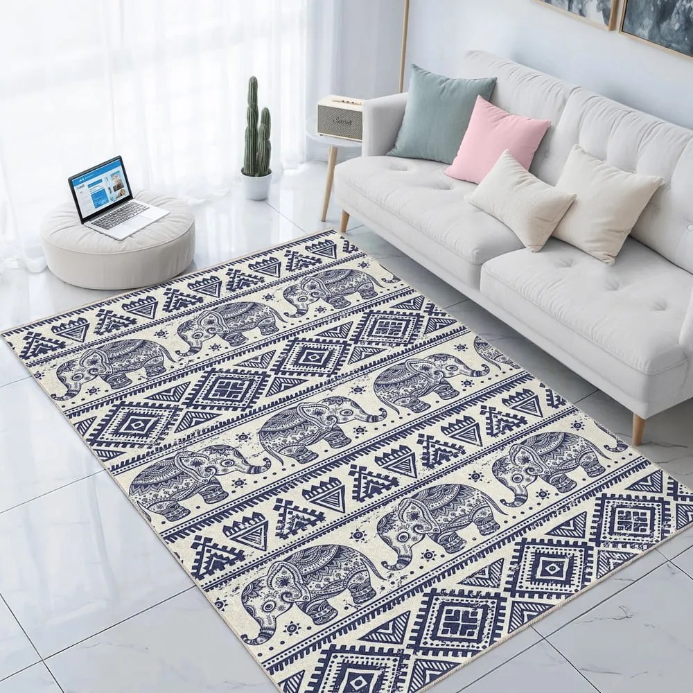 Covor albastru lavabil 120x180 cm Elephant – Mila Home