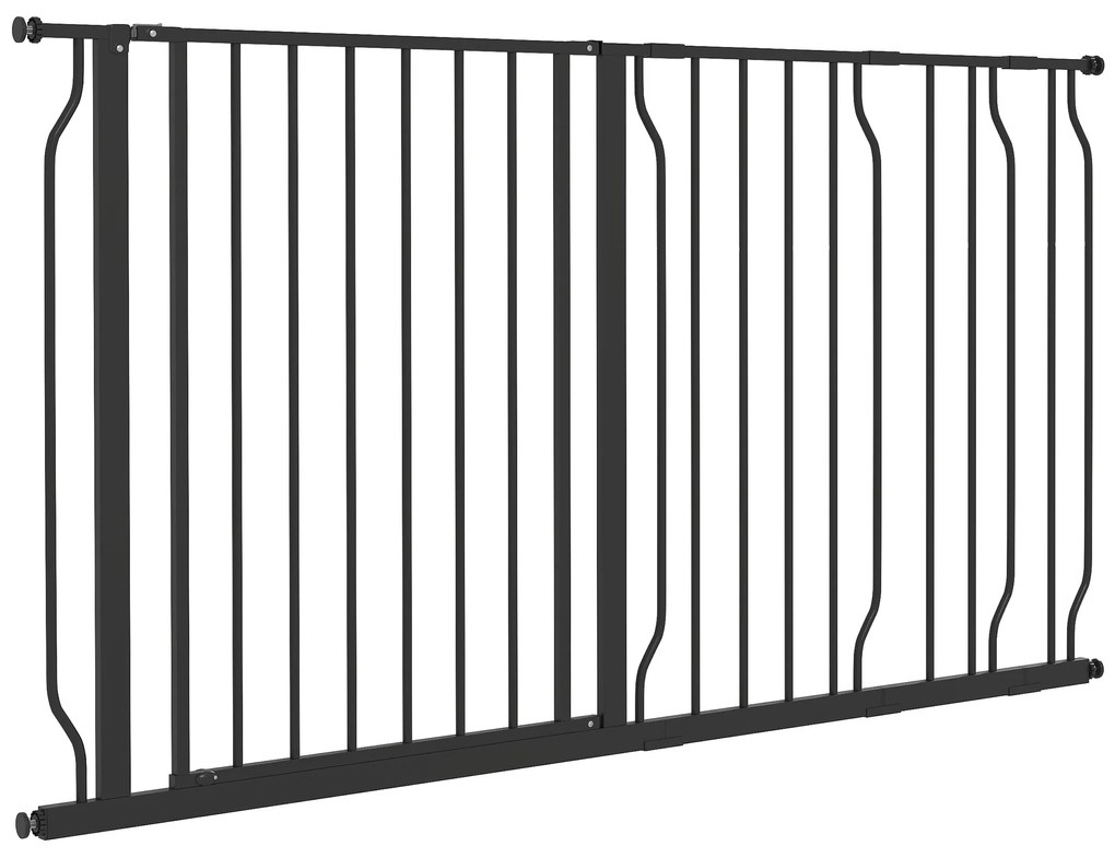 PawHut Barieră de siguranță barieră pentru animal de companie lungime reglabilă dim. 145L x 76H cm negru | Aosom Romania