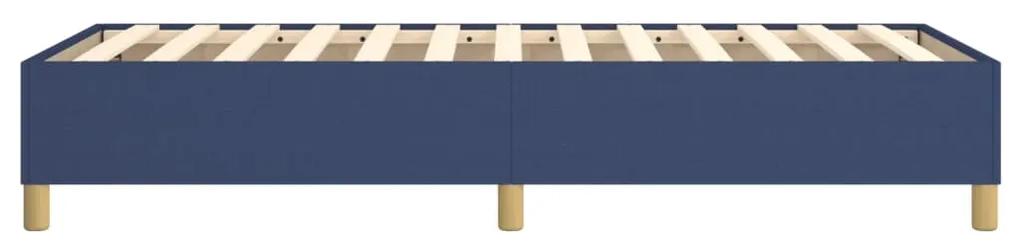Cadru de pat box spring, albastru, 90x190 cm, textil Albastru, 35 cm, 90 x 190 cm