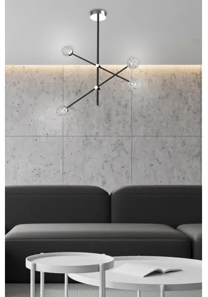 Lustră pe tijă PAKSOS 4xG9/5W/230V neagră