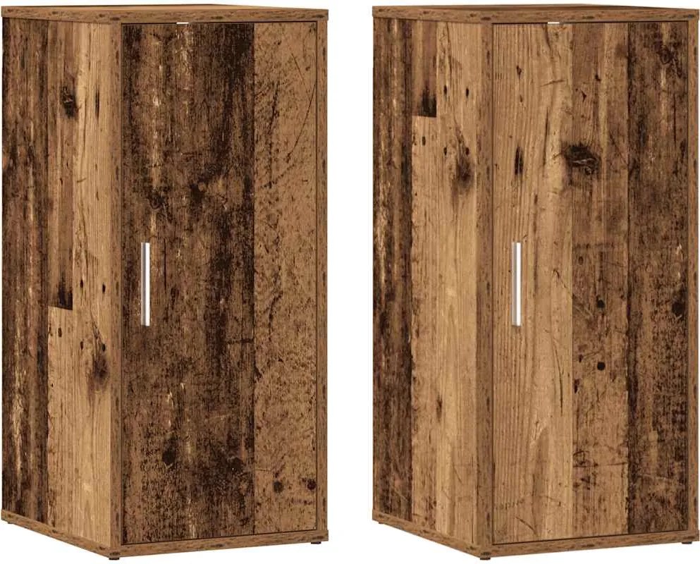 vidaXL Pantofare, 2 buc., lemn vechi, 32x35x70 cm, lemn prelucrat