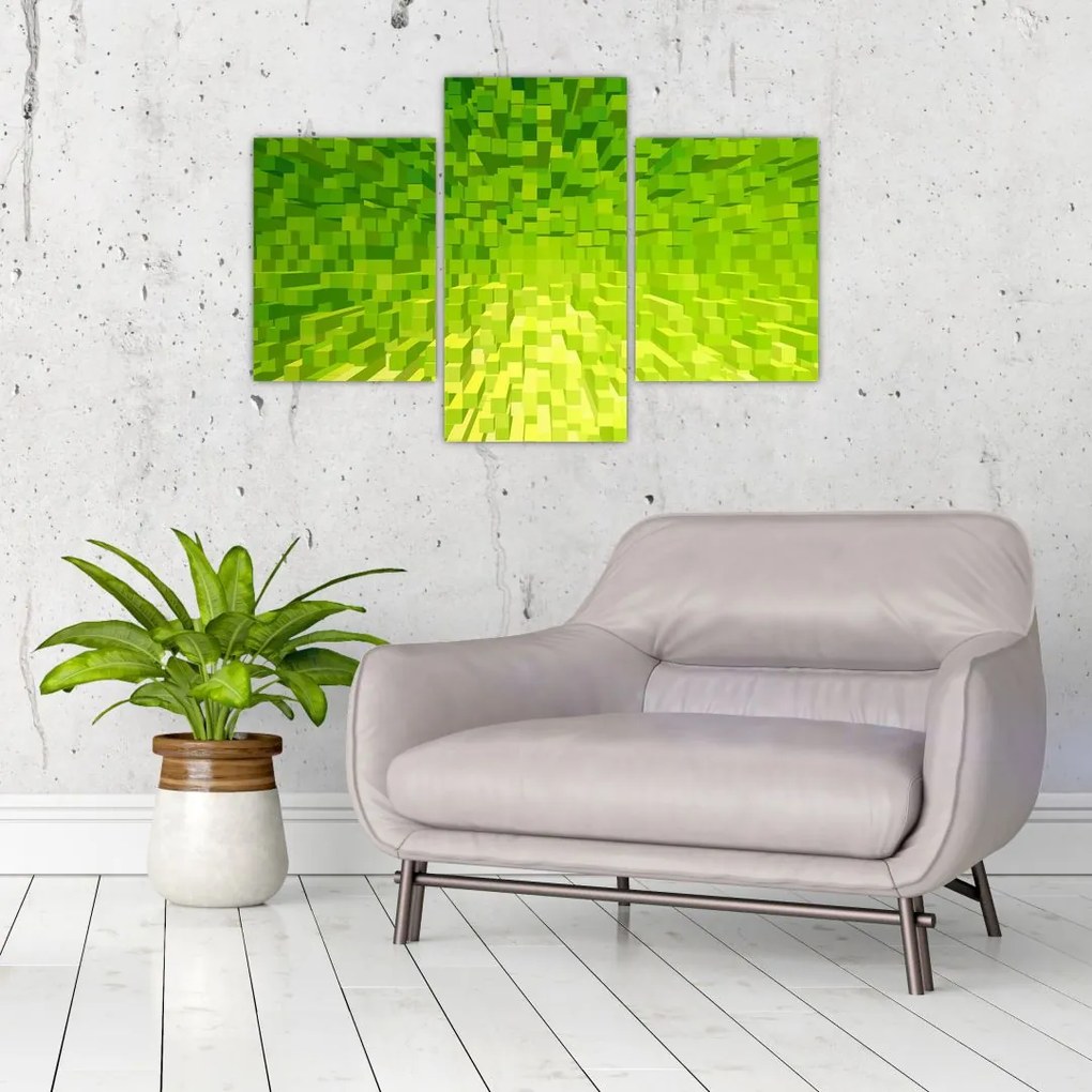 Tabloul cuburilor galbenverzui (90x60 cm)