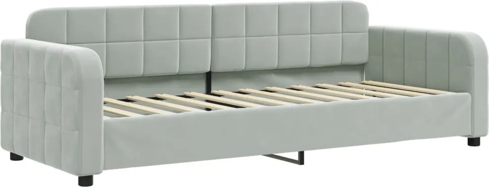 vidaXL Cadru de pat, gri deschis, 80x200 cm, catifea