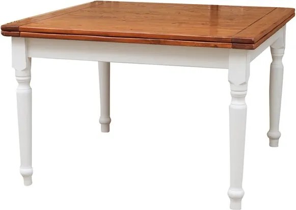 Masa pliabila, L120(240) 120 H80 cm, culoare nuc alb antic, Lemn masiv