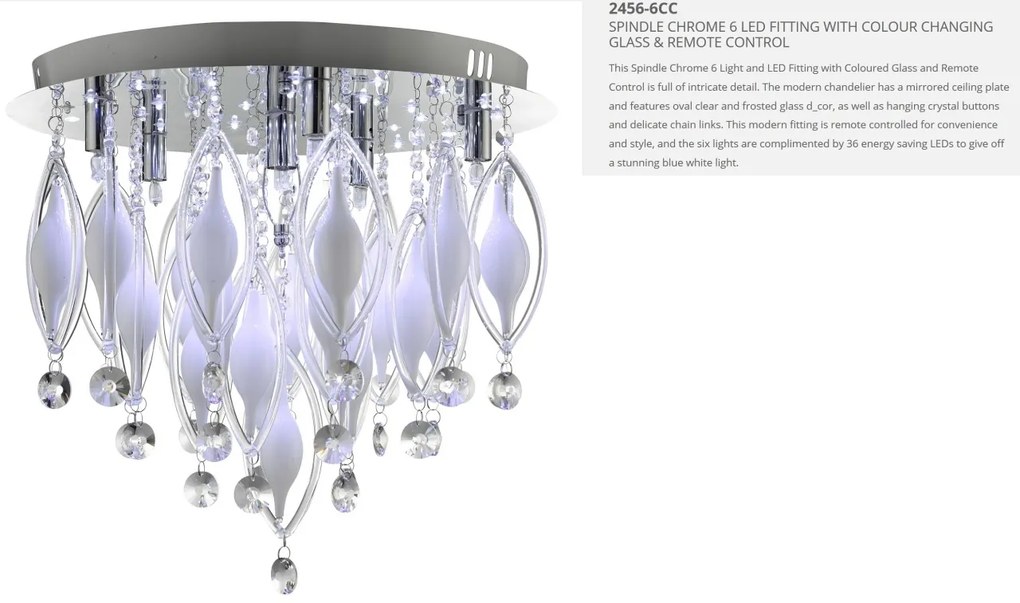 Lustra LED cu telecomanda design modern Spindle 2456-6CC SRT