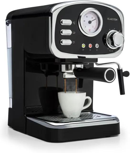 Klarstein Espressionata Gusto, mașină de cafea espresso, 1100 W, 15 bar, neagră
