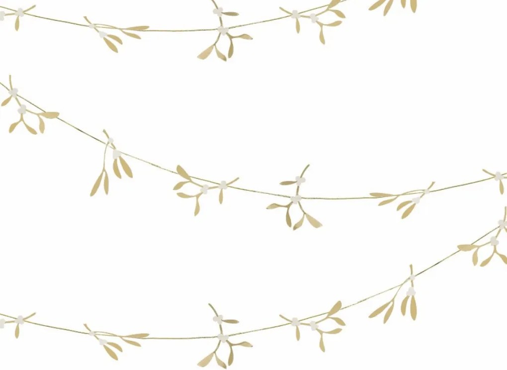 Ghirlanda de Craciun GOLD MISTLETOE 5 m, aurie