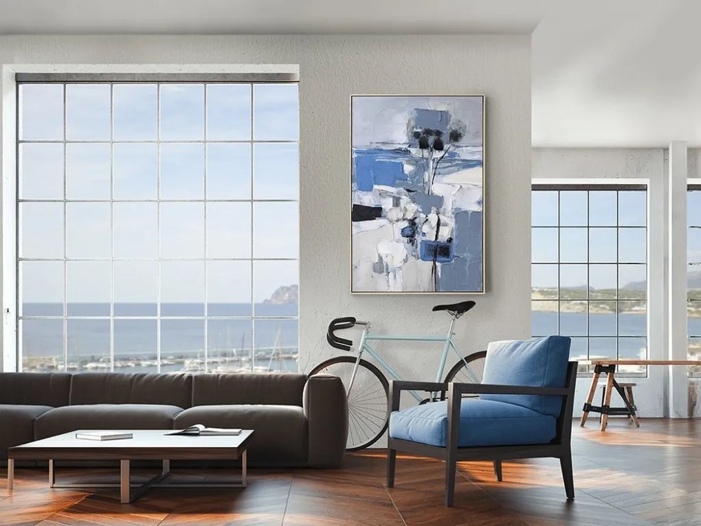 Tablou de perete pictura acrilica Paisaje azul 83x123cm
