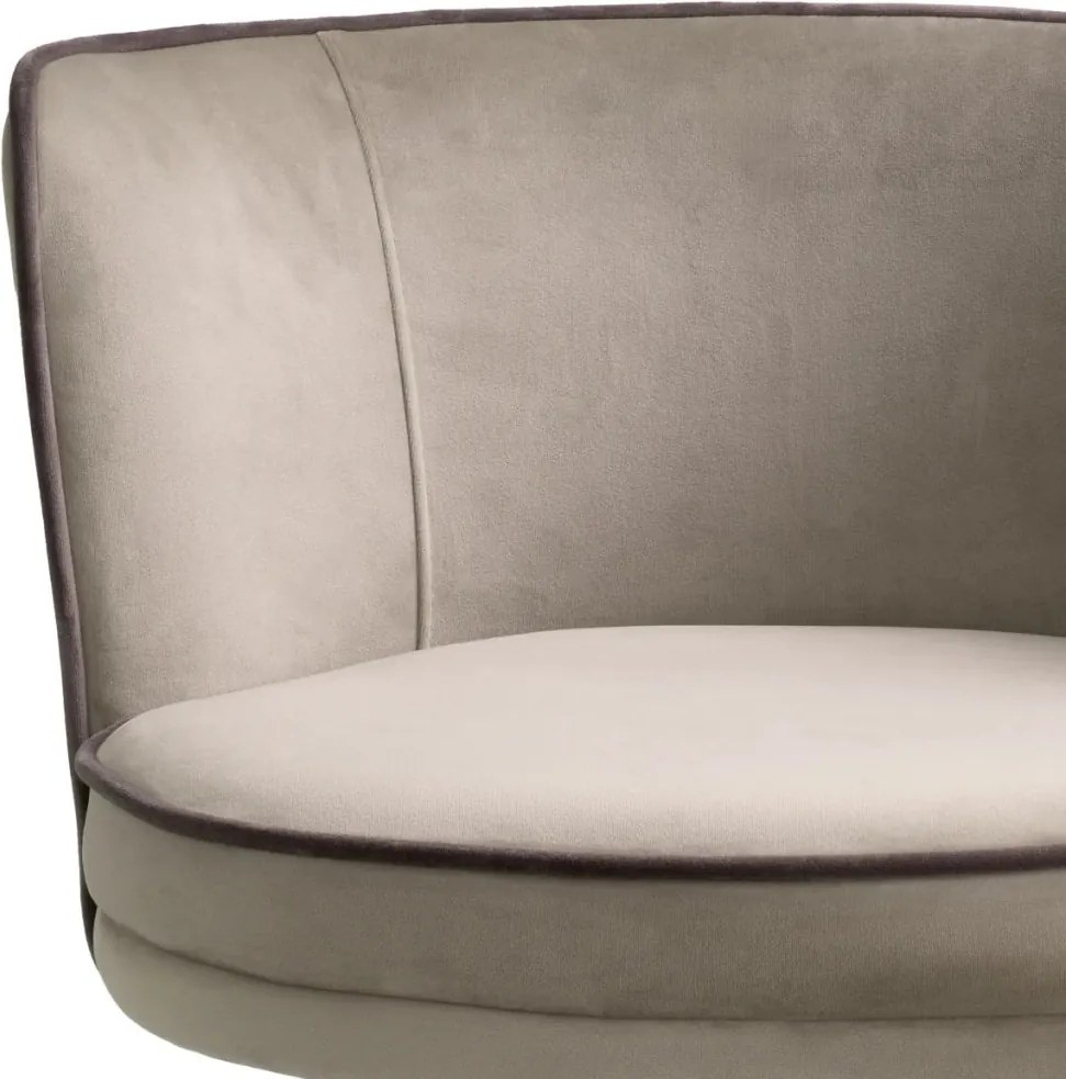 Scaun de bar pivotant design LUX Grenada, catifea Savona greige