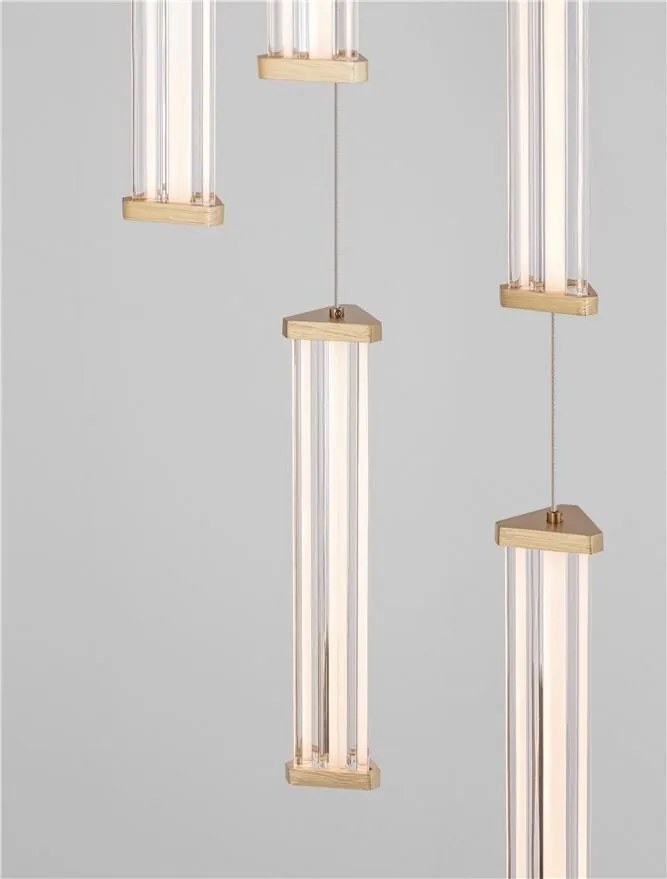 Lustra cu 5 pendule LED 2700K PHEME auriu periat