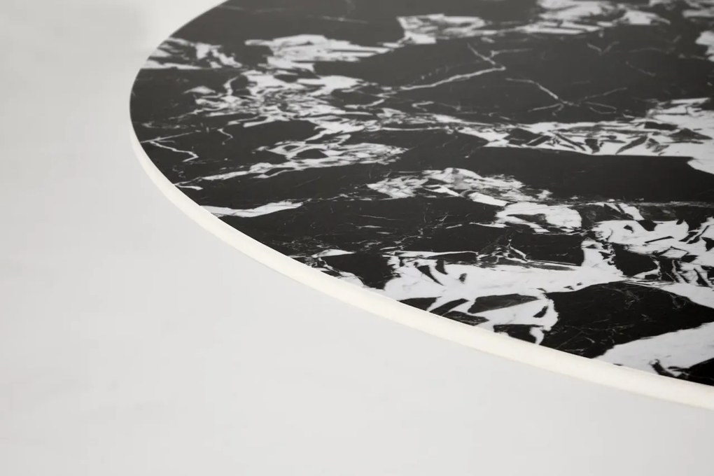 Masa rotunda Manuel marmura neagra/negru - ø120/h77 cm