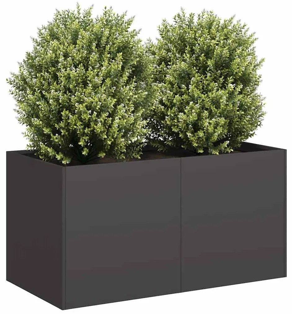 vidaXL Jardinier negru 80x40x40 cm Oțel laminat la rece