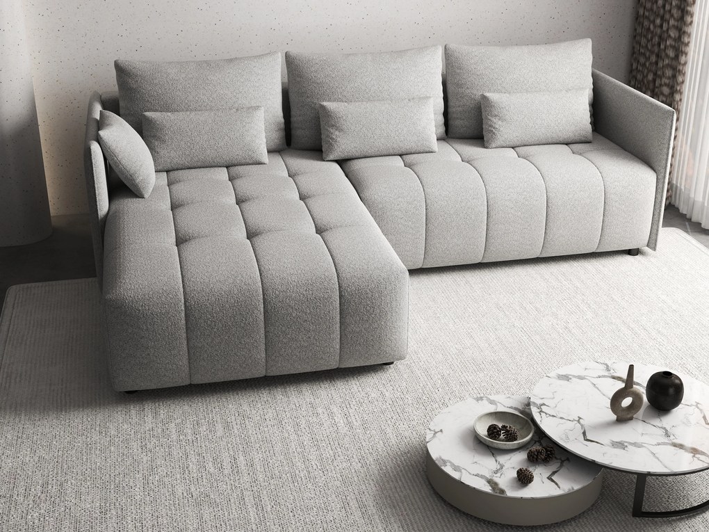 Colțar extensibil dumonde cu ladă de depozitare si sezut confortabil din spuma high-density, Malta Euphoria Dove II 235x185 cm