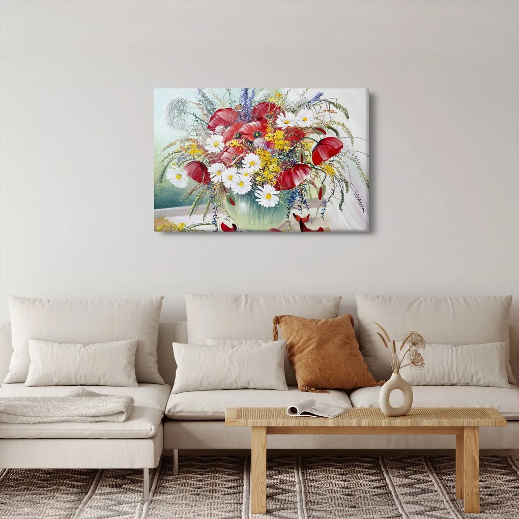 Tablou - Vază cu flori sălbatice (90x60 cm)