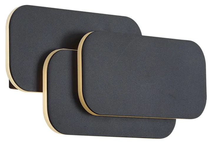 Lampă de perete modernă neagră cu LED inclus, cu 3 trepte de intensitate luminoasă - Dias