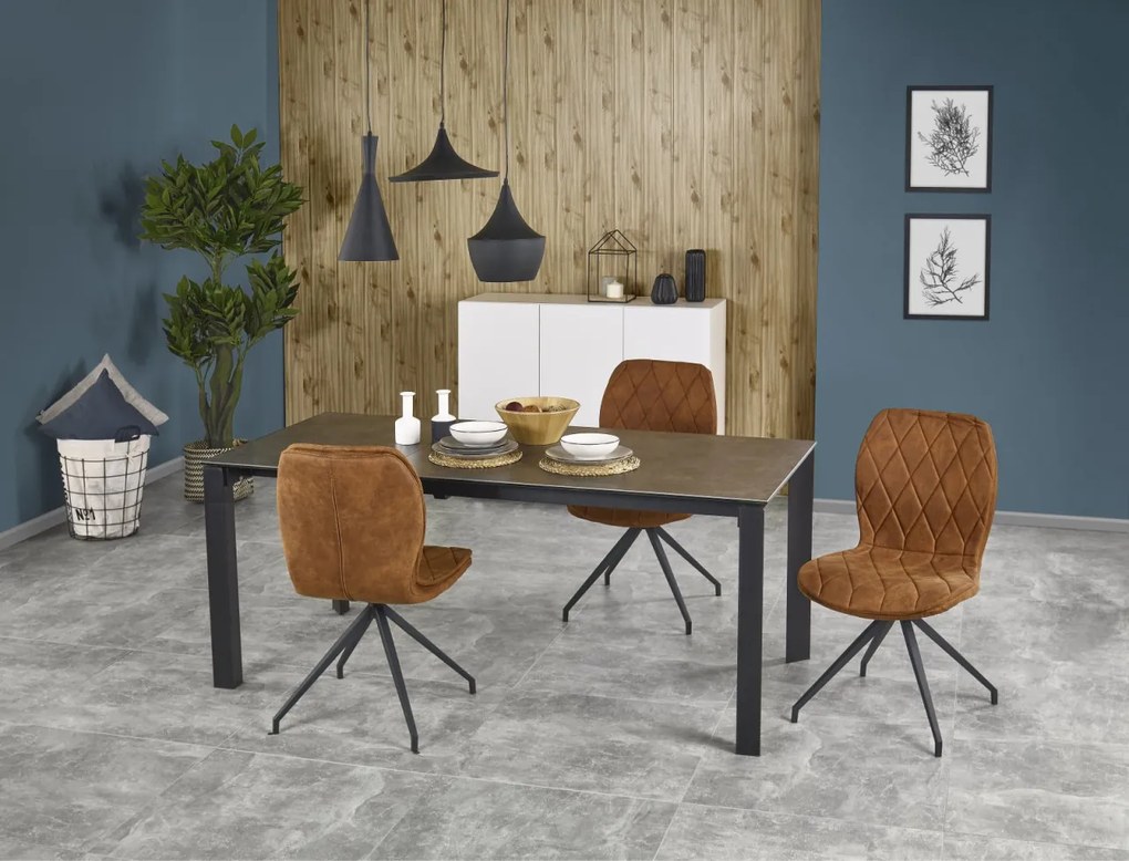 Masa extensibila metal + ceramica Horizon - L 120-180 x l 85 x h 76 cm