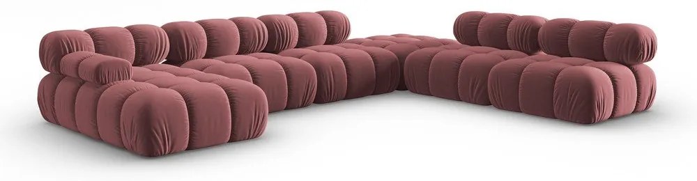 Canapea roz cu tapițerie din catifea 379 cm Bellis – Micadoni Home