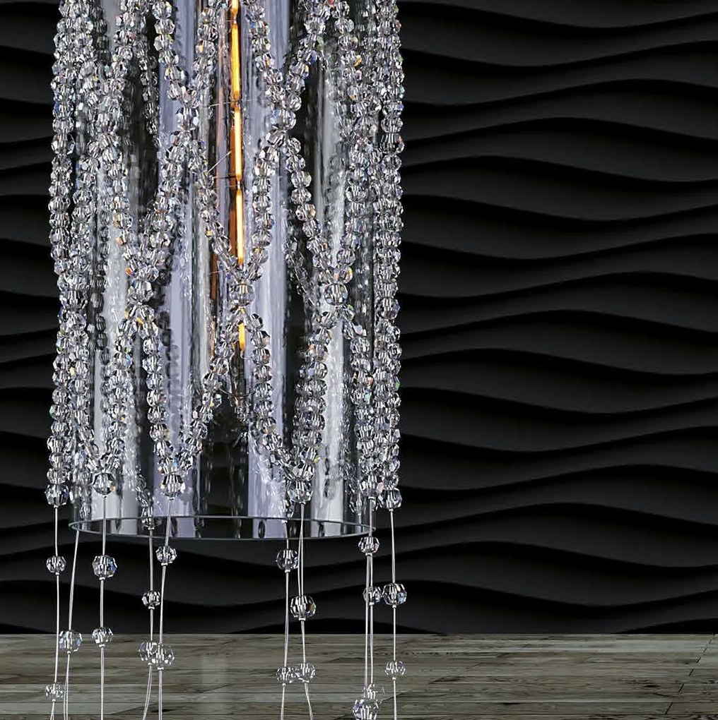 Lustra moderna Vision, eleganta, design LUX acoperita cu cristale ROSÉE CYLINDER