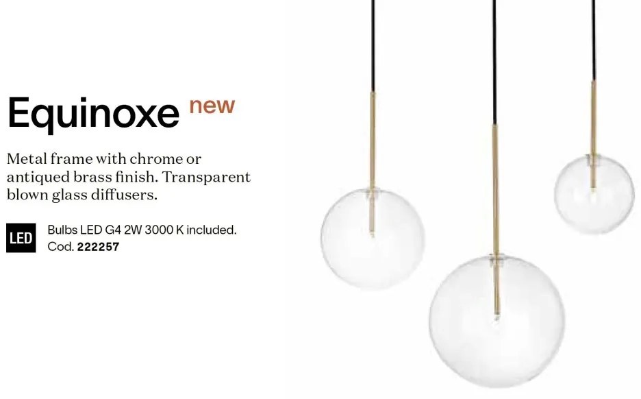 Lustra suspendata design modern Equinoxe sp6 alama/transparent