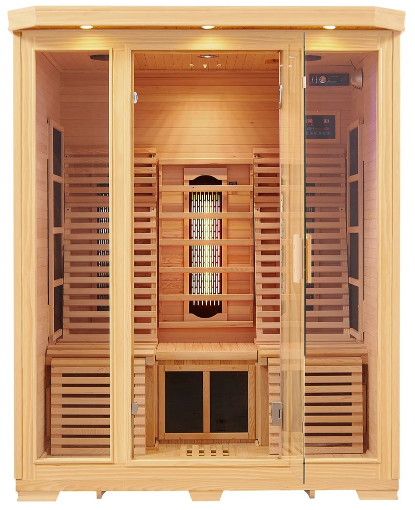 Infračervená sauna/ tepelná kabína Helsinki 150 s triplexným vykurovacím systémom a drevom Hemlock