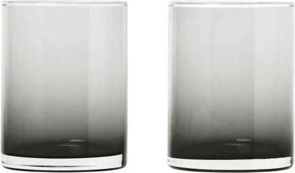 Set 2 pahare Blomus Mera, 220 ml, negru transparent