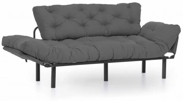 Canapea cu 3 Locuri Nitta Triple, Gri Antracit, Extensibila