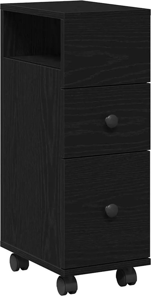 vidaXL Set de mobilier pentru baie Stejar Negru 33 x 23 x 65 cm