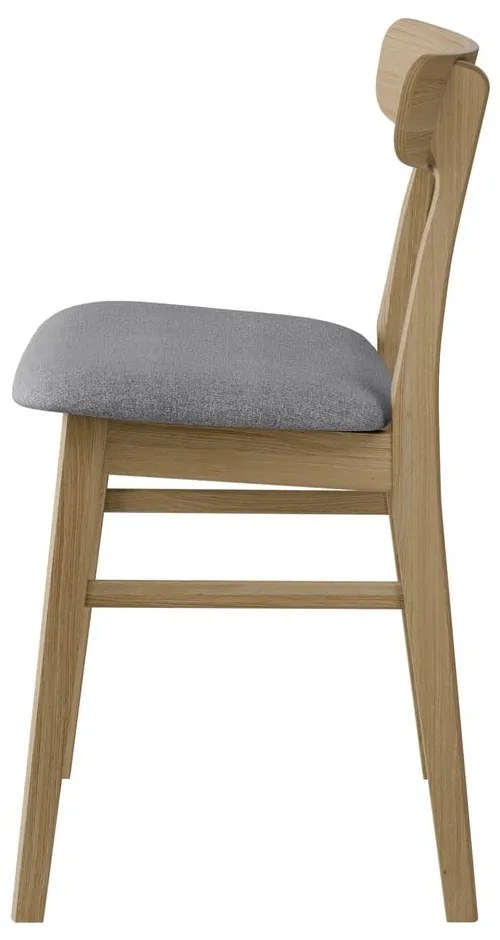 Scaun tapițat din lemn de stejar Findahl by Hammel Mosbol, natural-gri