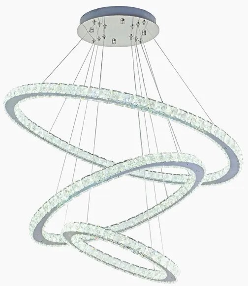 Lustră LED dimabilă pe cablu LED/210W/230V 3000-6500K argintiu + telecomandă
