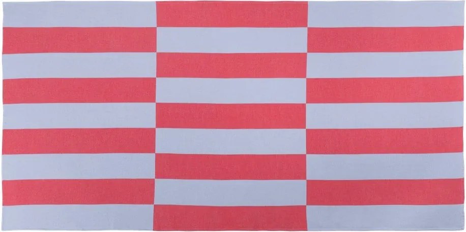 Prosop de plajă roșu/albastru deschis din bumbac 100x160 cm Su – noo.ma