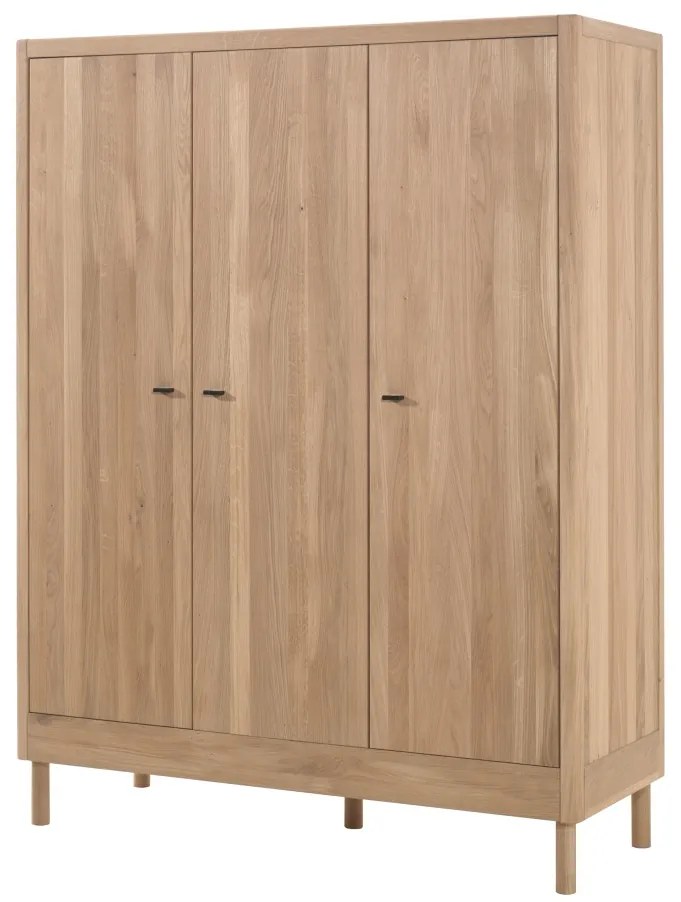 Dulap cu 3 Uși Forrest Oak, pentru Camera Copii, din Lemn de Stejar, Natur – Vipack