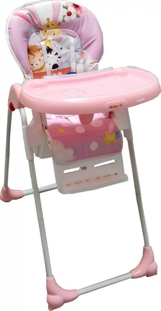Scaun de masa pentru copii si bebe Baby Care™ CC reglabil in 3 trepte, Pliabil, Centura de siguranta, Sezut comfortabil, Masuta detasabila, Pozitie