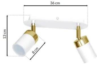 Spot JOKER 2xGU10/25W/230V alb/auriu