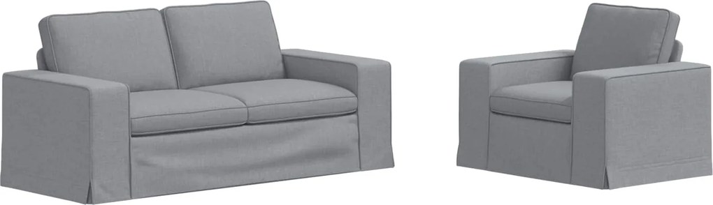 vidaXL Set de canapea 2 pcs Gri deschis 182 x 80 x 82 cm țesătură