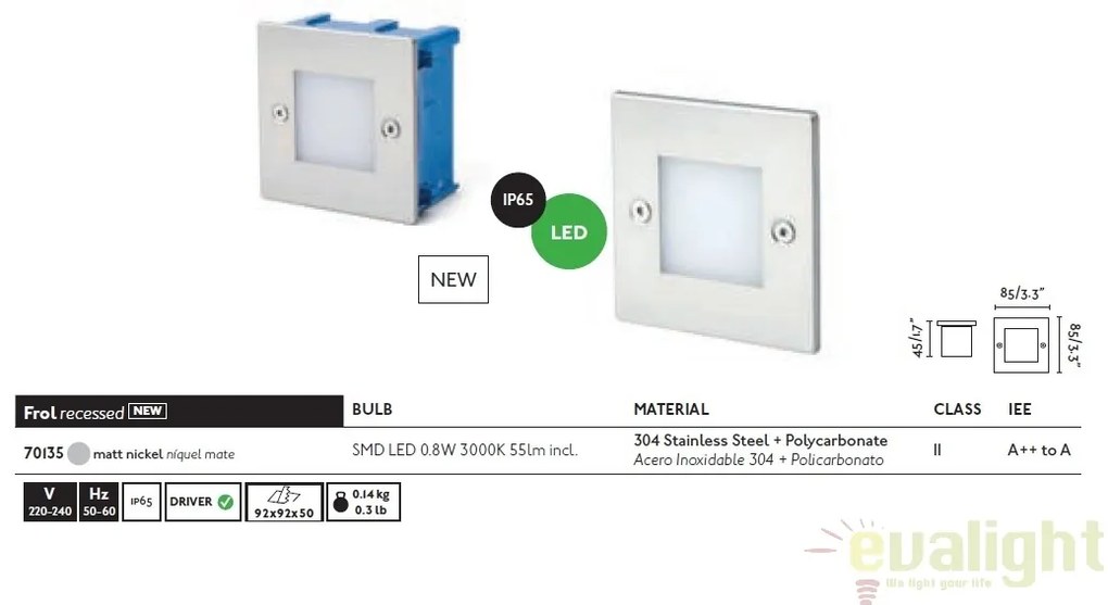 Spot LED incastrabil de exterior cu protectie IP65 FROL 70135