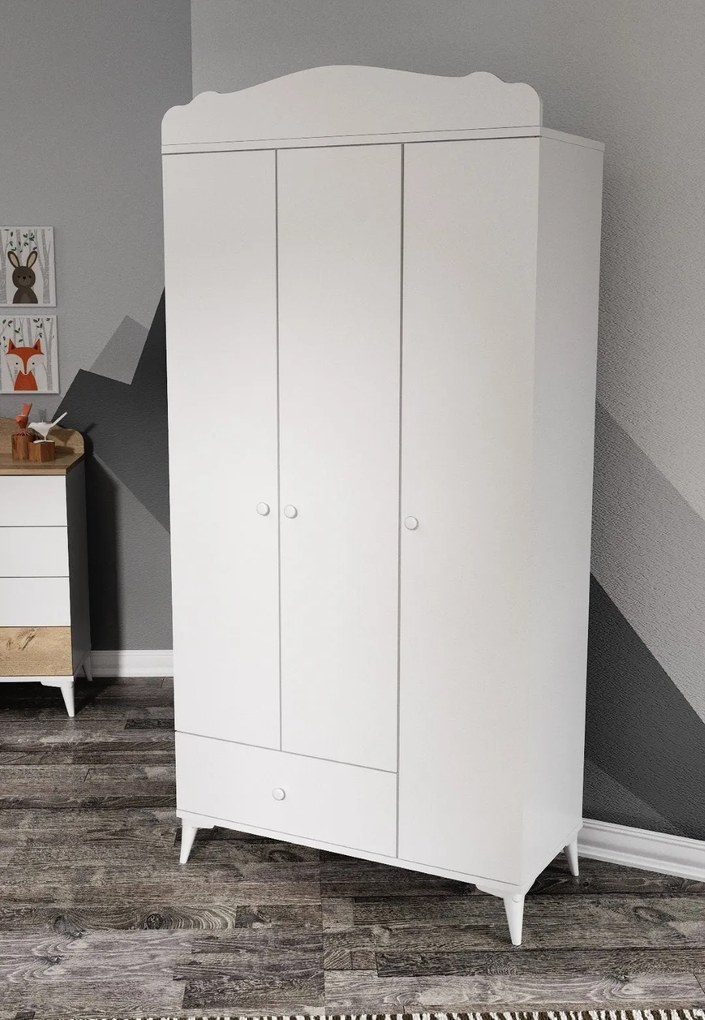 Set de mobilier pentru camera bebelusului Sansa Buyuyen - White, Alb, 95x67x175 cm