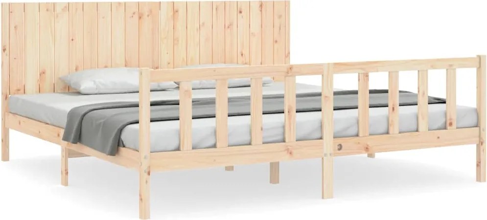 vidaXL Cadru de pat fără saltea, 200x200 cm, lemn masiv pin