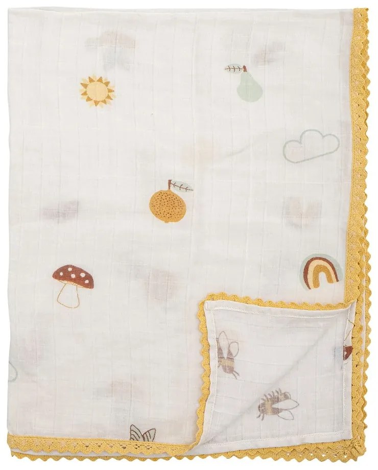 Pătură pentru copii albă 80x100 cm Agnes – Bloomingville Mini