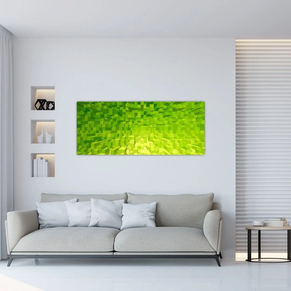 Tabloul cuburilor galbenverzui (120x50 cm)