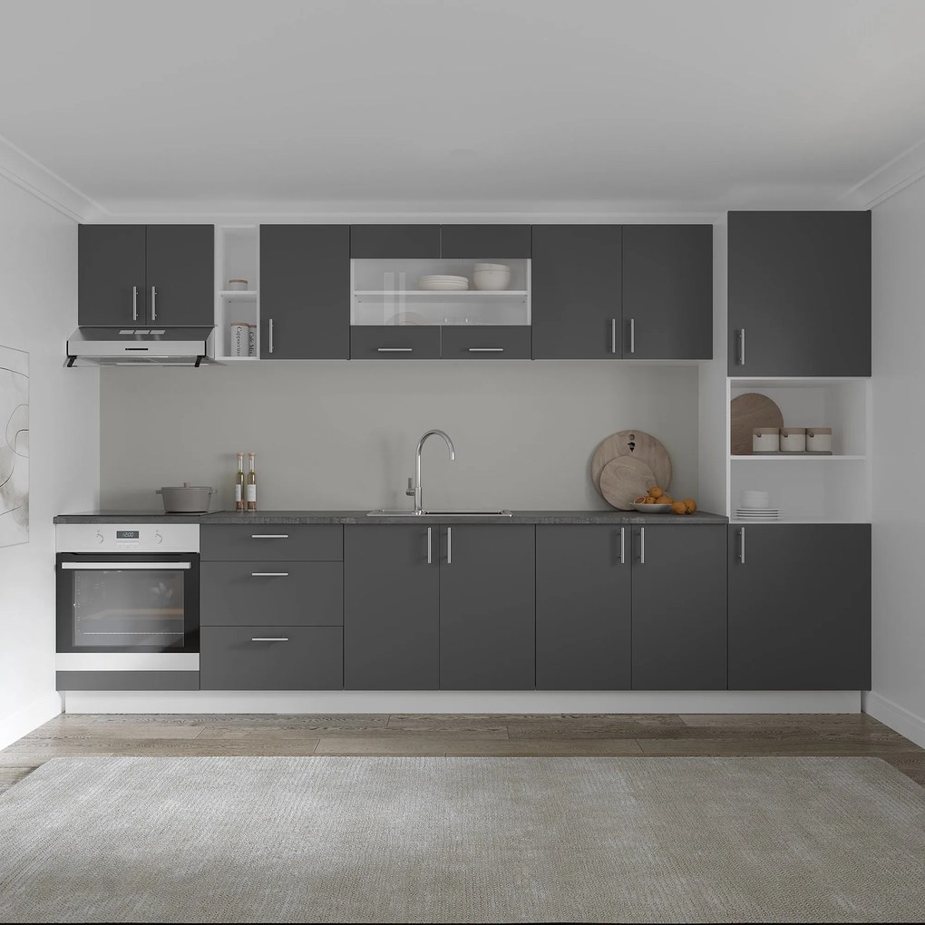 Corp Superior Karo, 2 Usi, Antracit/Alb, 80 x 30 x 60 cm