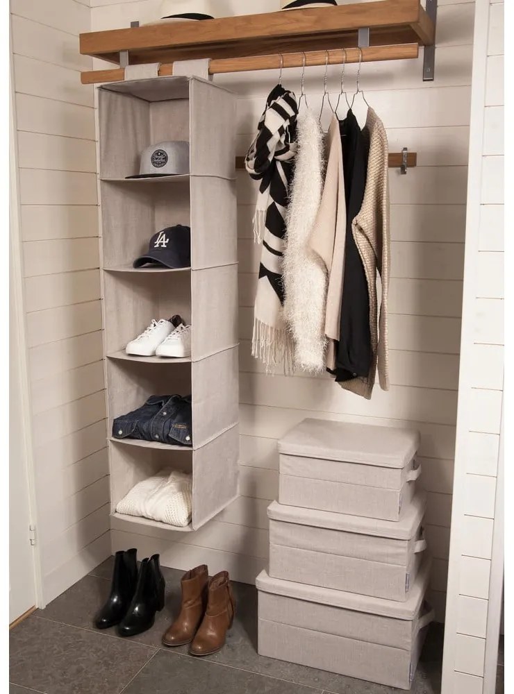 Cutie de depozitare bej din material textil cu capac 45x34x25 cm Soft Storage – Bigso